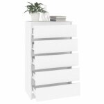 Commode blanc 60x36x103 cm bois dingnierie