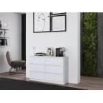 Commode blanche 120 cm - 6 tiroirs - meuble de rangement chambre - dimensions 120x30x75 cm - design moderne ... Commode blanche 120 cm - 6 tiroirs - meuble de rangement chambre - dimensions 120x30x75 cm - design moderne ...