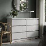 Commode blanche avec 6 tiroirs - 120x35x78 cm - commode de chambre style scandinave - meuble de chambre ... Commode blanche avec 6 tiroirs - 120x35x78 cm - commode de chambre style scandinave - meuble de chambre ...