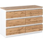 Commode blanche  6 tiroirs - mirabilesse - meuble rtv - commode de chambre - 100x33. 5x71. 5