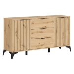 Commode buffet � 2 portes et 3 tiroirscoloris ch�ne artisan - longueur 150 x profondeur 41 x hauteur ...