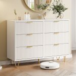 Commode buffet bahut avec 6 tiroirs pieds en métal 100x34x73 cm design moderne meuble de chambre blanc ... Commode buffet bahut avec 6 tiroirs pieds en métal 100x34x73 cm design moderne meuble de chambre blanc ...
