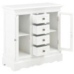 Commode / buffet contemporain blanc 70x28x70 cm bois de pin massif ll0000084817