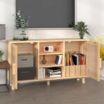 Commode / buffet contemporain marron 105x30x60 cm bois de pin massif et rotin naturel ll0000164142