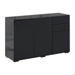 Buffet - homcom - 2 tiroirs coulissants - 3 portes étagère réglable - en bois - 117 x 36 x 74 cm - noir ... Buffet - homcom - 2 tiroirs coulissants - 3 portes étagère réglable - en bois - 117 x 36 x 74 cm - noir ...