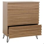 Commode buffet meuble haut - design contemporain - 3 tiroirs - bois massif manguier - mtal - 94x80x45 ...