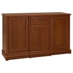 Commode buffet meuble de rangement � 3 portes et 1 tiroir couleur ch�taigne - longueur 1535 x profondeur ...
