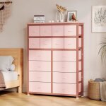 Commode de chambre 16 tiroirs en tissu organisateur de v�tements armoire multifonctionnelle pour chambre ...