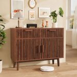 Commode chambre avec 2 tiroirs et 2 portesarmoire de cuisine meuble de rangement en bois pour salon100x35x80cm ...