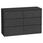 Commode chambre 6 tiroirs - vasagle - moderne - noir bois� - s�curit� anti - basculement