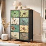 Commode - commode de chambre avec 8 tiroirs en tissu - meuble de rangement - cadre en m�tal - 100 x 675 ...