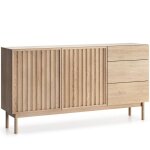 Commode de chambre armoire harma 159x37x84 cm - 3 tiroirs - ch�ne cremona - push to open - style moderne ...