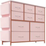 Commode - promiracal - 10 tiroirs - rose - structure en m�tal - style scandinave moderne