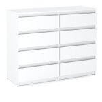 Commode chambre kdh 120 cm blanc 8 tiroirs - meuble de rangement armoire dappoint buffet moderne pour ... Commode chambre kdh 120 cm blanc 8 tiroirs - meuble de rangement armoire dappoint buffet moderne pour ...