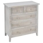 Chiffonnier charme bois blanchi 5 tiroirs - atmosphera createur dinterieur Chiffonnier charme bois blanchi 5 tiroirs - atmosphera createur dinterieur