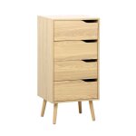 Commode chiffonnier dcor bois naturel 4 tiroirs - 48 x 39. 6 x 96 cm - nepal