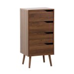 Commode chiffonnier décor bois noyer 4 tiroirs - 48 x 39. 6 x 96 cm - nepal Commode chiffonnier décor bois noyer 4 tiroirs - 48 x 39. 6 x 96 cm - nepal
