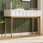 Commode coiffeuse avec 2 tiroirs chambre buffet tiroir commode blanc crème Commode coiffeuse avec 2 tiroirs chambre buffet tiroir commode blanc crème