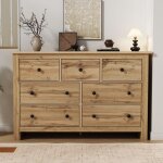 Commode couleur bois minimaliste avec 7 tiroirspoign�e noiremeuble de salle � manger buffet et enfilade ...