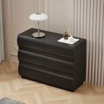 Commode design 6 tiroirs arrondis l100cm mezade noir Commode design 6 tiroirs arrondis l100cm mezade noir