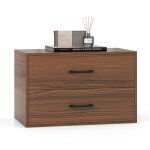 Commode empilable  2 tiroirs costway avec kits anti - basculement pour chambre salon bureau 60 x 34 ...