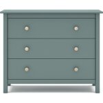 Commode enfant 3 tiroirs en bois massif vert p�trole 100 - melvin