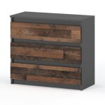 Commode grise vintage 80 cm meuble tv salon chambre � coucher