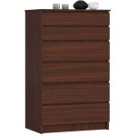Commode haute 6 tiroirs - dimensions 60x40x130 cm - commode de chambre - wengé - meuble de rangement Commode haute 6 tiroirs - dimensions 60x40x130 cm - commode de chambre - wengé - meuble de rangement