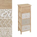 Commode haute meuble de rangement en bois massif de paulownia de couleur naturel blanc Commode haute meuble de rangement en bois massif de paulownia de couleur naturel blanc
