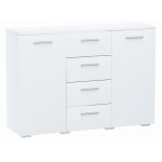 Commode helena - 4 tiroirs - 120cm x 35cm x 84. 5cm - blanc Commode helena - 4 tiroirs - 120cm x 35cm x 84. 5cm - blanc