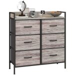 Commode - homcom - 6 tiroirs en tissu non tiss� - cadre en acier - pour chambre � coucher salon - 79 ...