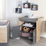 Commode � langer �volutive roba - anna - 2 portes 1 compartiment ouvert - extension � langer amovible ...