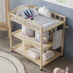 Commode  langer en pin non verni pour bb meuble  langer - table  langer avec 3 tagres 91 x 60 ...