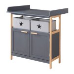 Commode  langer roba - berlin - 2 portes + 2 botes de rangement en tissu - meuble  langer volutif ...