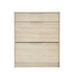 Commode meuble � chaussures 2 abattants 24 paires couleur ch�ne - largeur 826 x profondeur 294 x hauteur ...