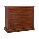 Commode meuble de rangement � 5 tiroirs couleur ch�taigne - longueur 101 x profondeur 45 x hauteur 905 ...