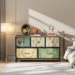 Commode meuble de rangement 5 tiroirs pliables en tissu - meuble de rangement - 100 x 30 x552 cm - pour ...