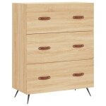 Commode moderne - vidaxl - 3 tiroirs - 695x34x90 cm - ch�ne sonoma - bois ding�nierie - pieds en m�tal ...