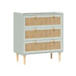 Commode - muvoe - buffet � 3 tiroirs - bleu clair - 80 x 40 x 875 cm - meuble de chambre