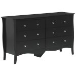 Commode noire 6 tiroirs winchester - beliani - vintage - bois - panneaux de particules - mat