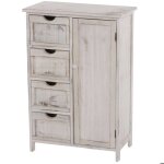 Commode - décoshop26 - vintage - bois massif - 4 tiroirs - blanc patiné Commode - décoshop26 - vintage - bois massif - 4 tiroirs - blanc patiné