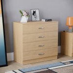 Commode pin riano avec 4 tiroirs poignées et glissières en métal ? meuble de chambre à coucher Commode pin riano avec 4 tiroirs poignées et glissières en métal ? meuble de chambre à coucher