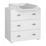 Commode avec plateau � langer en bois - blanc - l 80 x p 48 / 72 x h 90 cm