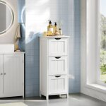 Commode salle de bain woltu - armoire rangement 3 tiroirs - 32x30x81cm - blanc w0itt3071