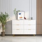 Commode somobi 6 tiroirs commode en losange plaqué blanc buffet pieds dorés design élégant salon et chambre ... Commode somobi 6 tiroirs commode en losange plaqué blanc buffet pieds dorés design élégant salon et chambre ...