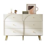 Commode à tiroirs 6 tiroirs blanche buffet haut pour chambre à coucher et toutes les pièces à vivre blanc ... Commode à tiroirs 6 tiroirs blanche buffet haut pour chambre à coucher et toutes les pièces à vivre blanc ...