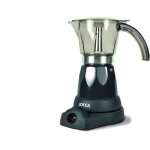 Commodore - cafetire italienne electrique en inox 6 tasses noir