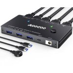 Commutateur kvm hdmi - aoocoo - 2 pc 1 moniteur - 8k à 60 hz - usb 3. 0 - télécommande incluse Commutateur kvm hdmi - aoocoo - 2 pc 1 moniteur - 8k à 60 hz - usb 3. 0 - télécommande incluse