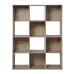 Compo meuble de rangement 12 cases - bois clair - contemporain - l92 cm