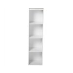 Compo meuble de rangement 4 cases en colonne - blanc - h123 cm